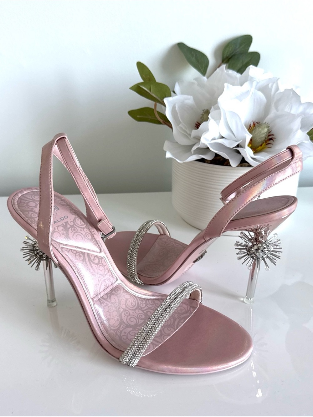 Wicked × Aldo Limited Edition Strappy Pink Glinda Spellbinding Heels Size 7.5